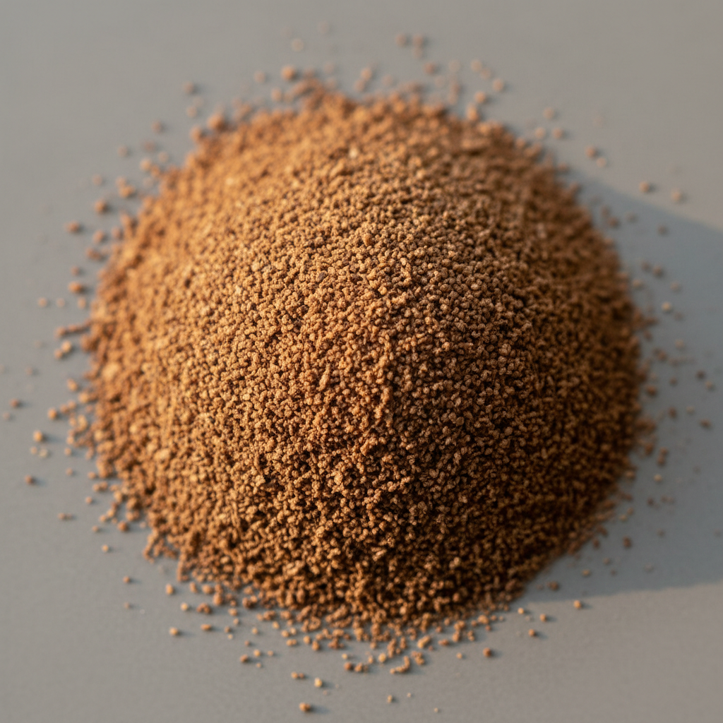 Close-up image showing a pile of medium coffee grounds suitable for Drip Coffee, with a texture similar to table salt.